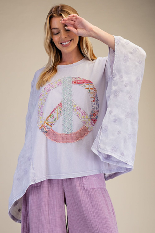 Bringing Peace Mineral Wash Top - Lavender