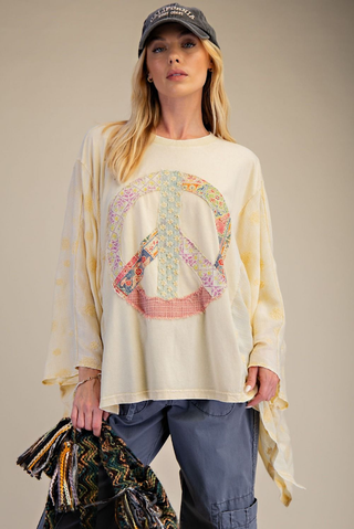Bringing Peace Mineral Wash Top - Ivory