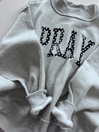 GOOD DAY/PRAY Reversible Mock Neck Sweatshirt