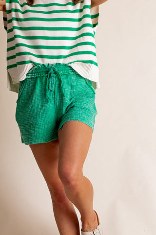 Away We Go Washed Muslin Shorts *Final Sale*