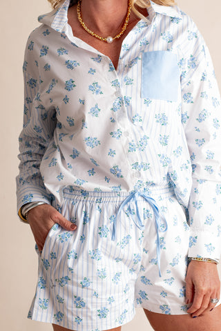 Still Deciding Striped Floral Top *Final Sale*