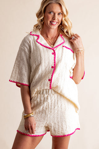 Perfectly Paired Button Down Top and Shorts Set *Final Sale*