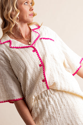 Perfectly Paired Button Down Top and Shorts Set *Final Sale*