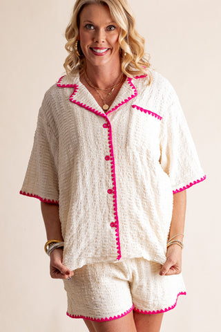 Perfectly Paired Button Down Top and Shorts Set *Final Sale*