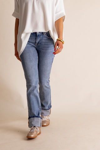Megan Mid Rise Long Straight Leg Jeans *Final Sale*