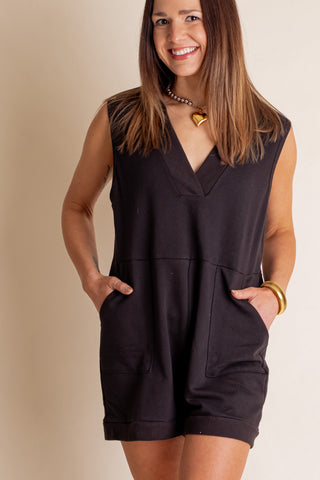 Eyes Wide Open V Neck Romper *Final Sale*