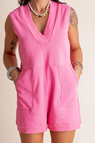 Eyes Wide Open V Neck Romper *Final Sale*