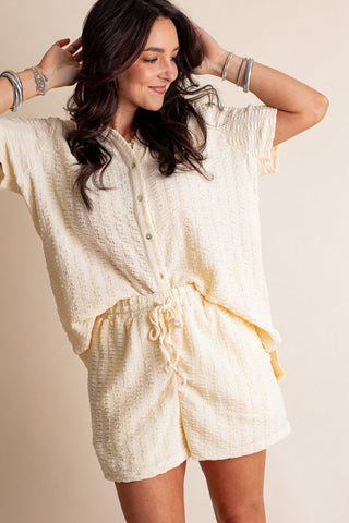 Naturally Gifted Button Down Top and Shorts Set *Final Sale*