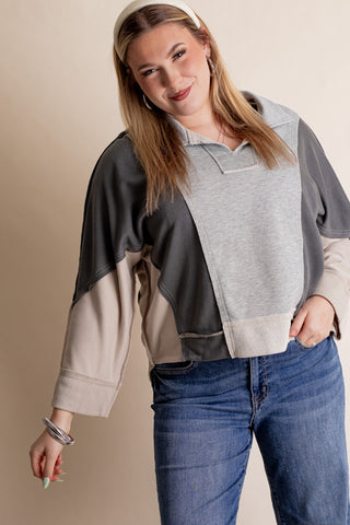 Closest Comfort Color Block Top *Final Sale*
