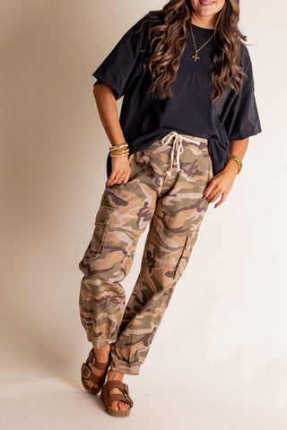 A New Time Camo Cargo Joggers