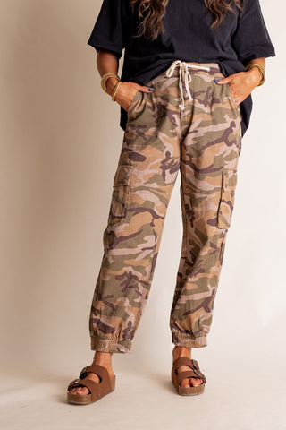 A New Time Camo Cargo Joggers