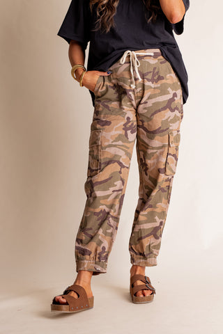 A New Time Camo Cargo Joggers