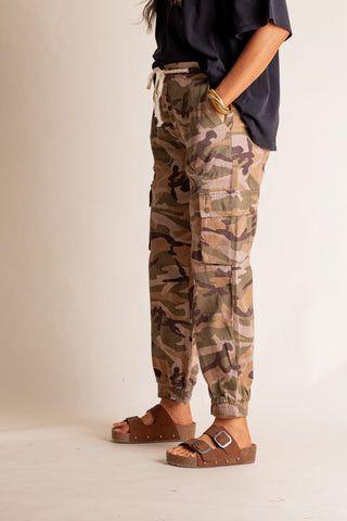 A New Time Camo Cargo Joggers