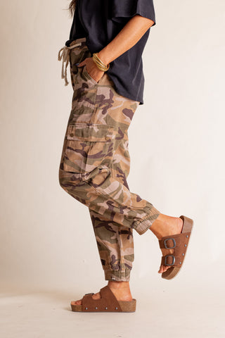 A New Time Camo Cargo Joggers