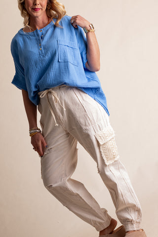 More Than A Dream Button Front Top *Final Sale*