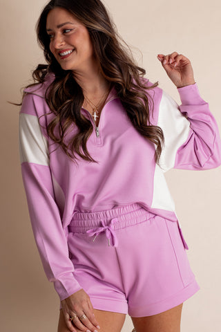 My Happy Place Quarter Zip Scuba Pullover *Final Sale*