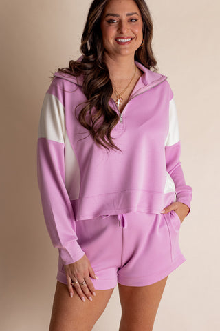 My Happy Place Quarter Zip Scuba Pullover *Final Sale*