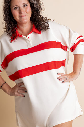 Eastside Sips Collared Scuba Dress - CURVY *Final Sale*