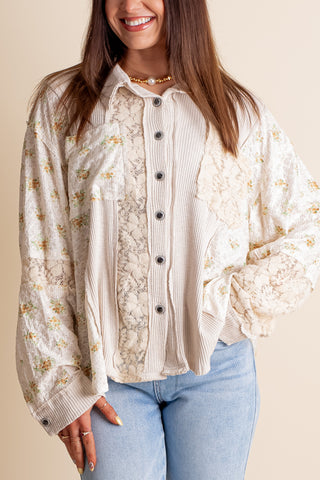 Let's Just Stay Floral Oversized Top *Final Sale*