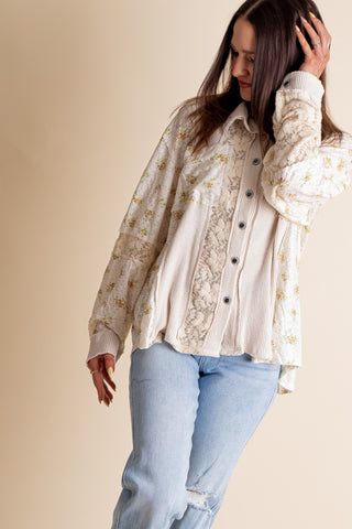 Let's Just Stay Floral Oversized Top *Final Sale*