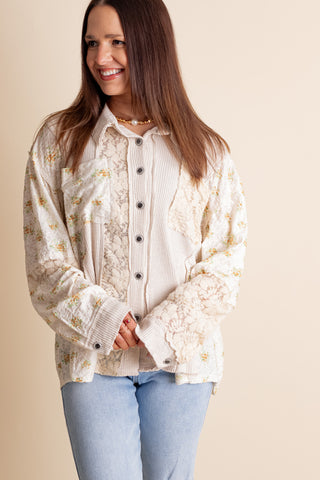 Let's Just Stay Floral Oversized Top *Final Sale*