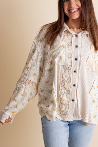 Let's Just Stay Floral Oversized Top *Final Sale*