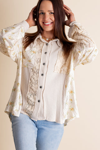 Let's Just Stay Floral Oversized Top *Final Sale*