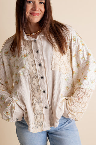 Let's Just Stay Floral Oversized Top *Final Sale*