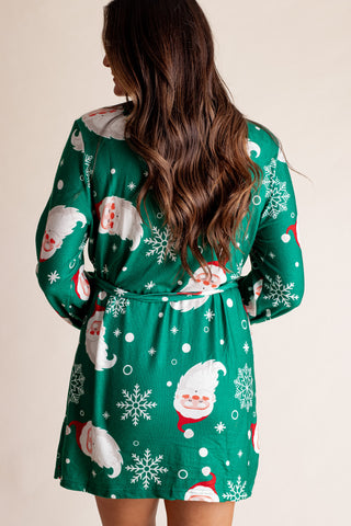 Santa Print Pajama Robe *Final Sale*