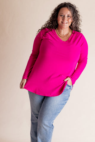 Always Kind V Neck Top - CURVY