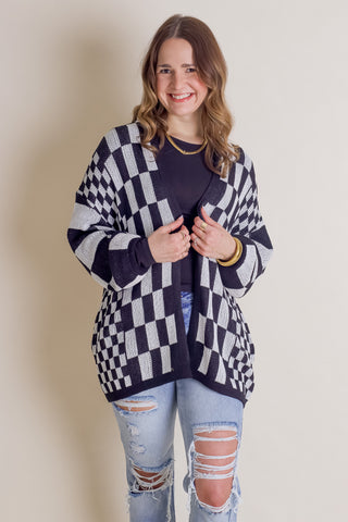 I'll Be Back Checkered Cardigan *Final Sale*