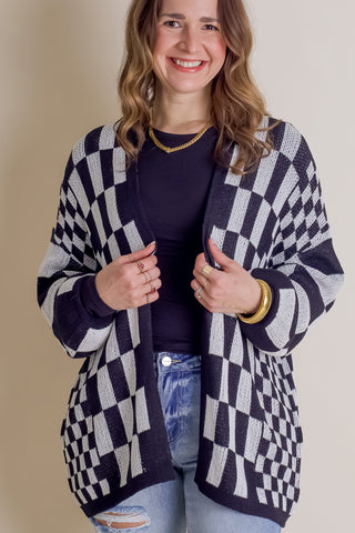 I'll Be Back Checkered Cardigan *Final Sale*