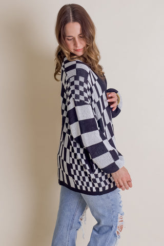 I'll Be Back Checkered Cardigan *Final Sale*