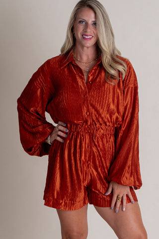 Just For Now Textured Romper *Final Sale*
