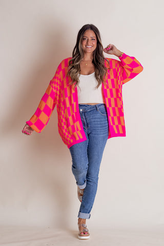 I'll Be Back Checkered Cardigan *Final Sale*