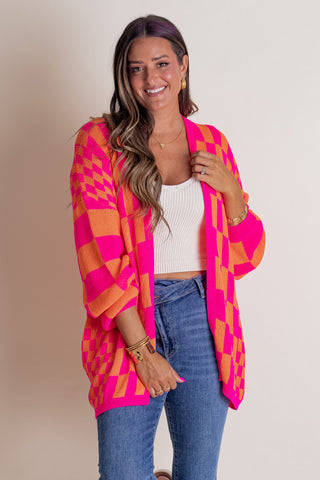 I'll Be Back Checkered Cardigan *Final Sale*