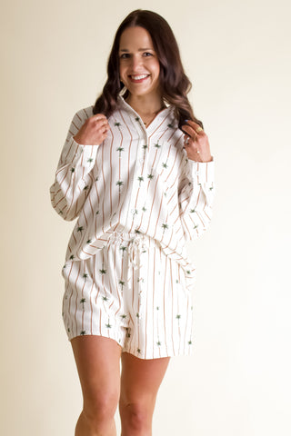 Under Palm Trees Linen Top *Final Sale*