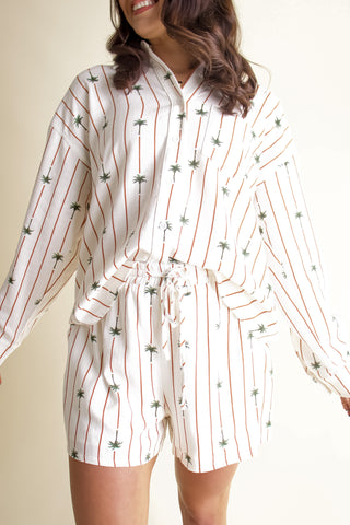Under Palm Trees Linen Top *Final Sale*