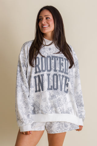 Floral Oversized Mock Neck Sweatshirt