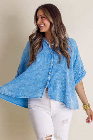Sunrise Shores Button Down Top