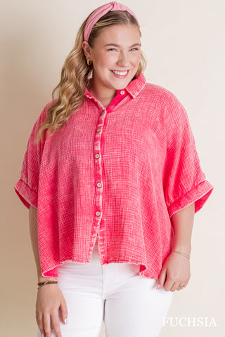 Sunrise Shores Button Down Top