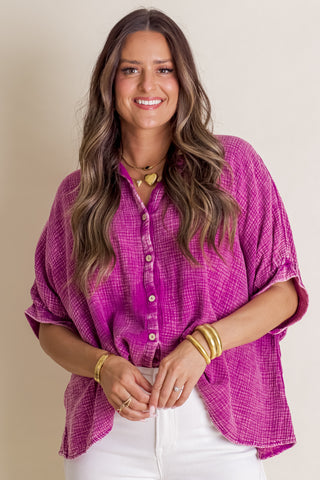 Sunrise Shores Button Down Top