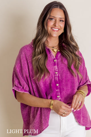 Sunrise Shores Button Down Top