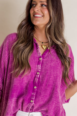 Sunrise Shores Button Down Top