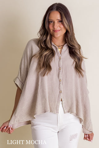 Sunrise Shores Button Down Top