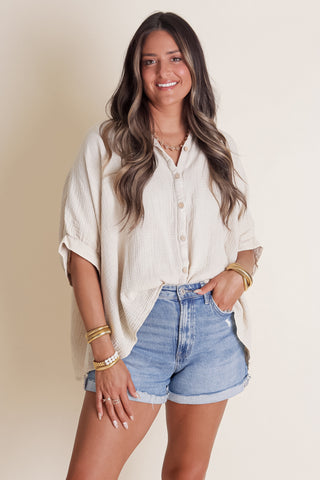 Sunrise Shores Button Down Top