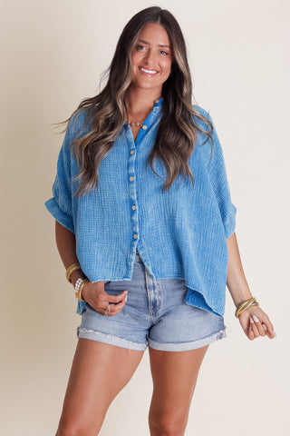 Sunrise Shores Button Down Top