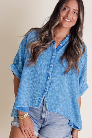 Sunrise Shores Button Down Top