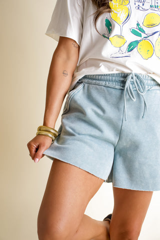 Shoreline Sunset Acid Wash Shorts *Final Sale*