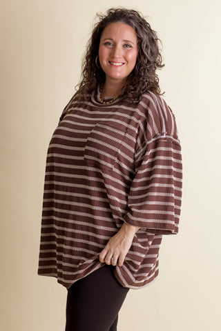 Only Go Forwards Oversized Striped Top